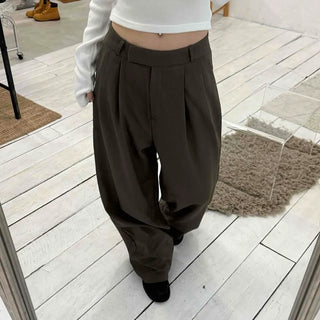 Center Pintuck Balloon Fit Long Slacks