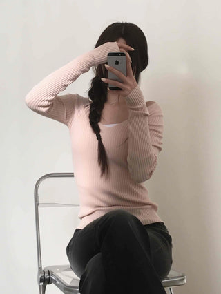 Urban Chic Volume Sleeve Two-Way Square Neck Knit