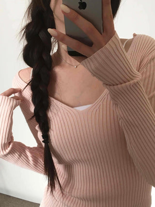 Urban Chic Volume Sleeve Two-Way Square Neck Knit