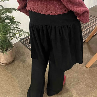 Pleated Balloon Silhouette Midi Skirt