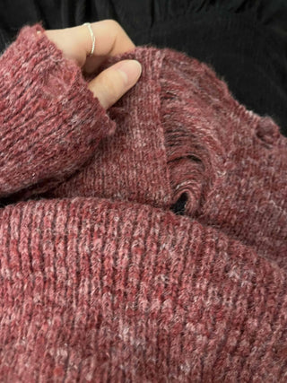 Vintage Polar Shirred Crop Half-Zip Knit
