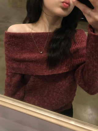 Vintage Polar Shirred Crop Half-Zip Knit
