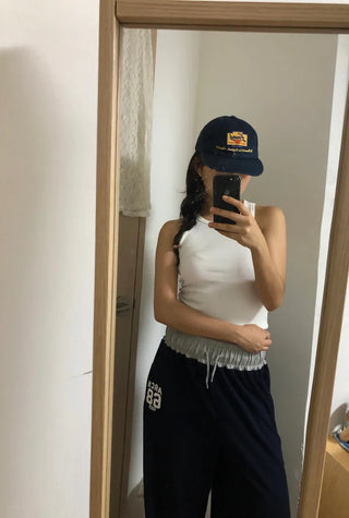 SEPI Y2K Color Block Wide Training Pants