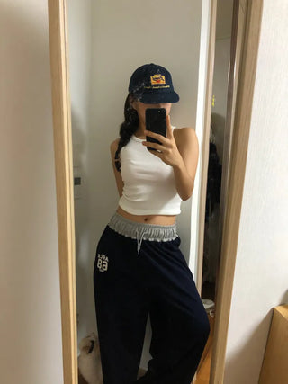 SEPI Y2K Color Block Wide Training Pants