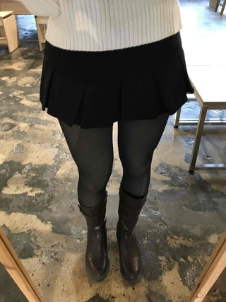 Classic Minimal Wrap Point Knit Skirt