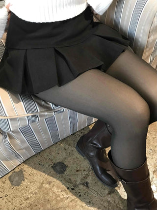 Classic Minimal Wrap Point Knit Skirt