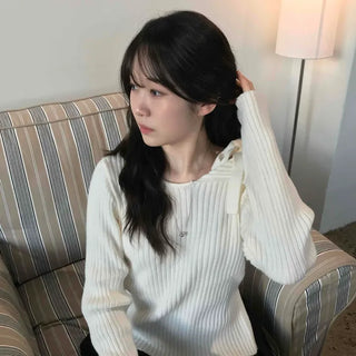 Soft Mood Loose Fit Rib Boat Neck Knit