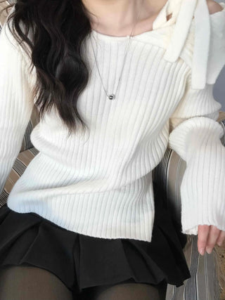 Soft Mood Loose Fit Rib Boat Neck Knit