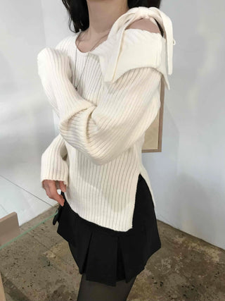Soft Mood Loose Fit Rib Boat Neck Knit