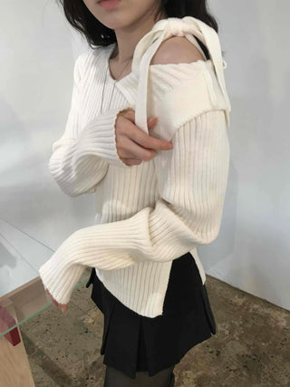 Soft Mood Loose Fit Rib Boat Neck Knit