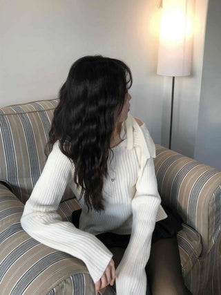 Soft Mood Loose Fit Rib Boat Neck Knit
