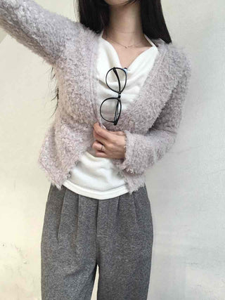 Lovely Feminine Fuzzy Fluffy Knit Cardigan