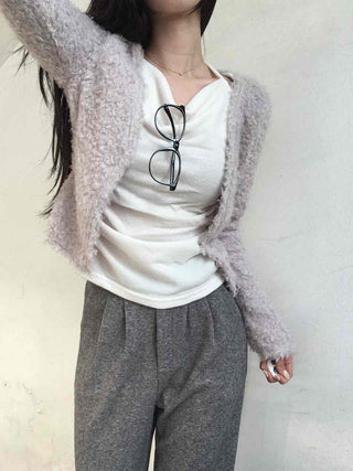 Lovely Feminine Fuzzy Fluffy Knit Cardigan