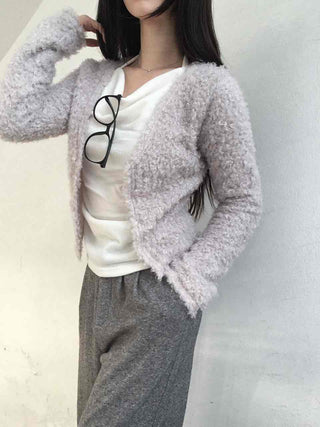 Lovely Feminine Fuzzy Fluffy Knit Cardigan