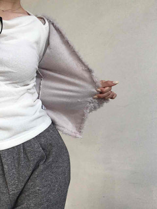 Lovely Feminine Fuzzy Fluffy Knit Cardigan