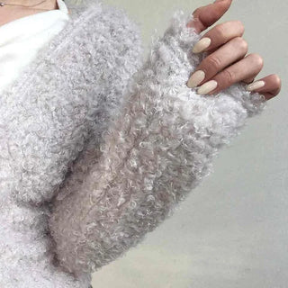 Lovely Feminine Fuzzy Fluffy Knit Cardigan