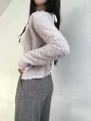 Lovely Feminine Fuzzy Fluffy Knit Cardigan