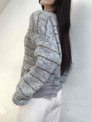 Volume Sleeve Two-Way Button Short Knit Cardigan