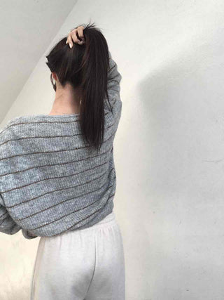 Volume Sleeve Two-Way Button Short Knit Cardigan