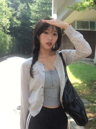 Dihu Linen Round Summer Cardigan