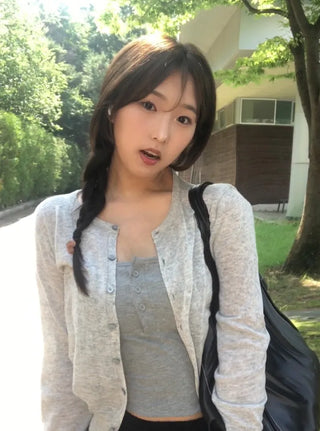 Dihu Linen Round Summer Cardigan