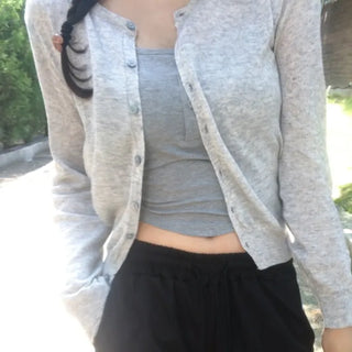 Dihu Linen Round Summer Cardigan