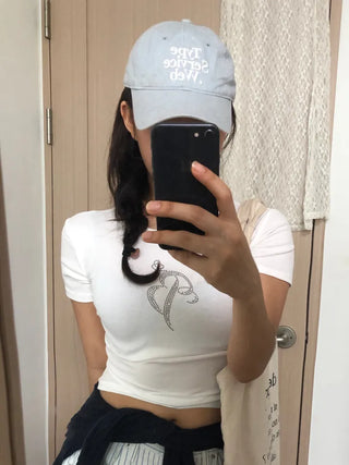 Cass Hotfix Cubic Wing Slim Short Sleeve T-shirt