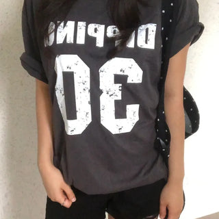 Beno Y2K Lettering Oversized Pigment Short Sleeve T-shirt