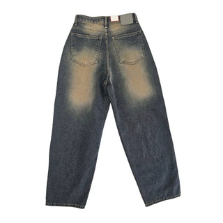 Nuel Vintage Yellow Washed Wide Denim Pants