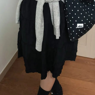 Kou Frill Lovely Flare Midi Skirt