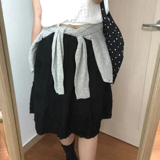 Kou Frill Lovely Flare Midi Skirt