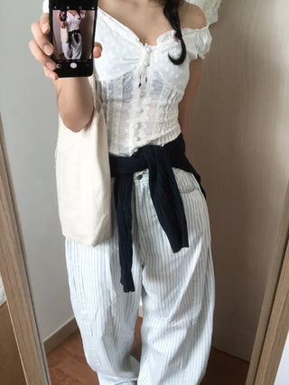 Tibo Stripe Guaranteed Fit Balloon Fit Cotton Pants