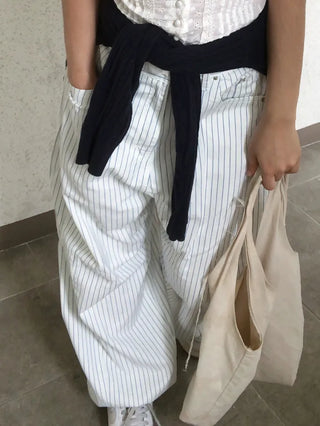 Tibo Stripe Guaranteed Fit Balloon Fit Cotton Pants
