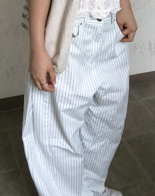 Tibo Stripe Guaranteed Fit Balloon Fit Cotton Pants