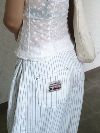 Tibo Stripe Guaranteed Fit Balloon Fit Cotton Pants