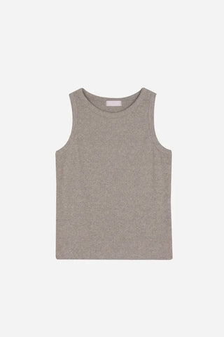 Bena Sturdy Ribbed Simple High-Neck Sleeveless
