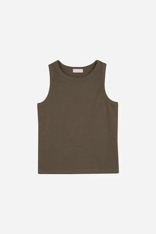 Bena Sturdy Ribbed Simple High-Neck Sleeveless