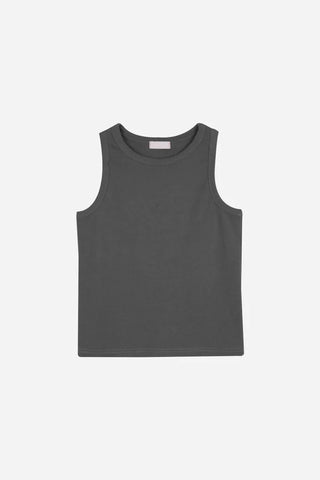 Bena Sturdy Ribbed Simple High-Neck Sleeveless