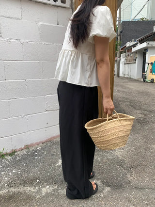 Miyo Two-Pin Tuck Wide Slacks