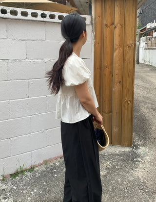 Miyo Two-Pin Tuck Wide Slacks