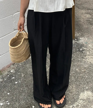 Miyo Two-Pin Tuck Wide Slacks