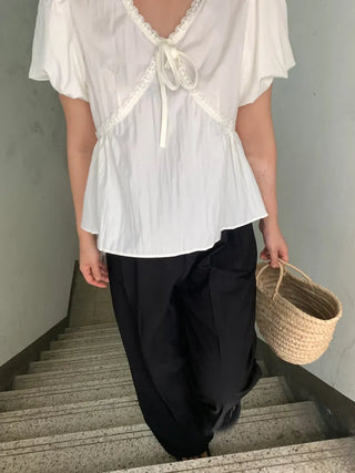Miyo Two-Pin Tuck Wide Slacks