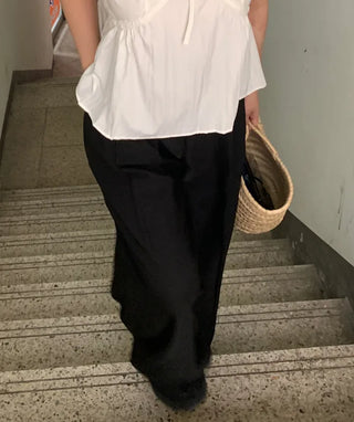 Miyo Two-Pin Tuck Wide Slacks