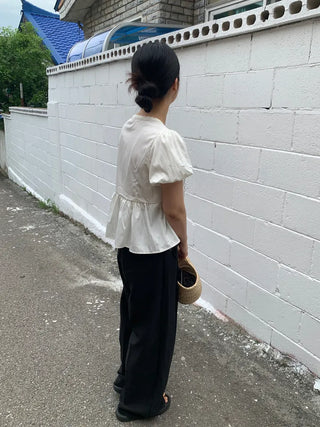 Miyo Two-Pin Tuck Wide Slacks