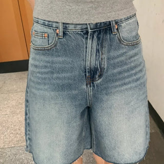 Roku Vintage Washed Knee-Length Medium Blue Denim Pants