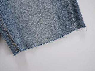 Roku Vintage Washed Knee-Length Medium Blue Denim Pants