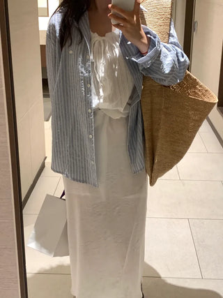 Duro Pastel Stripe Loose Fit Long Sleeve Shirt