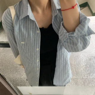 Duro Pastel Stripe Loose Fit Long Sleeve Shirt