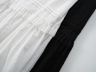 Lace Frill Cotton Long Skirt