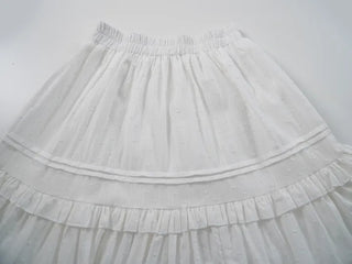 Lace Frill Cotton Long Skirt